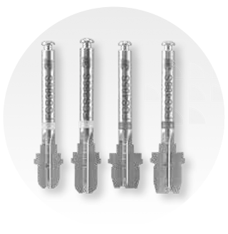 ZimVie Flat Bottom Shaping Drills A set of ZimVie Flat Bottom Shaping Drills, specifically designed for dental implant site preparation. The image highlights these instruments' key features, including a flat-bottom cutting tip that creates an osteotomy precisely matching the implant's dimensions. These drills are used to refine and shape the bone site for optimal placement, ensuring excellent stability for the implant..